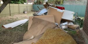 Hard Rubbish in Adelaide suburban yard