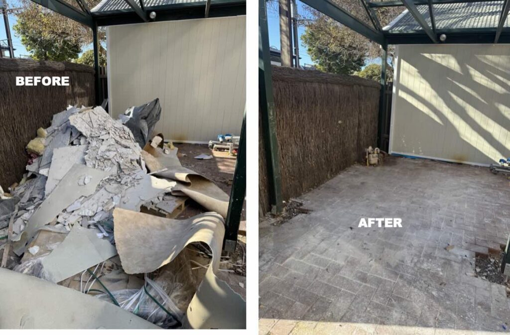 Before and After rubbish removal 