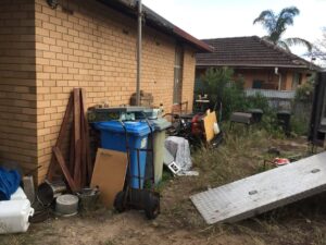 Rubbish outside unit before tidy up 2